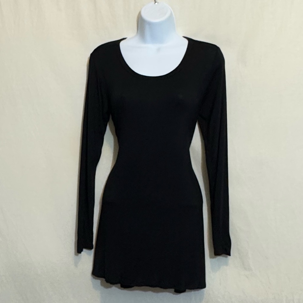 G-107 Goo Yoo Black Long Sleeve Pullover Blouse Size‎ M